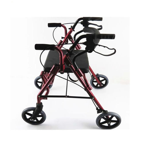 Rollator mit 4 Rädern - DP-SC5010 - Guangdong Dongpin Beauty & Medical Technology - Aluminiumrahmen / mit Sitz / zusammenklappbar