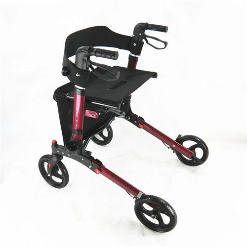 Rollator mit 4 Rädern - DP-SC5025B - Guangdong Dongpin Beauty & Medical Technology - Aluminiumrahmen / mit Sitz / zusammenklappbar