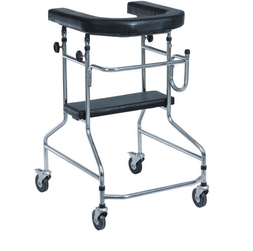 Rollator mit 4 Rädern - DP-SC4075A - Guangdong Dongpin Beauty & Medical Technology - Stahlrahmen / mit Sitz / zusammenklappbar