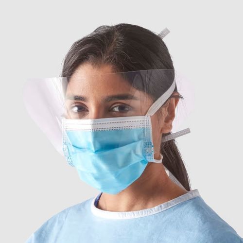OP-Maske / IIR-Typ - SMV025 - Toffeln - EN 14683 / ohne Latex / mit Visier