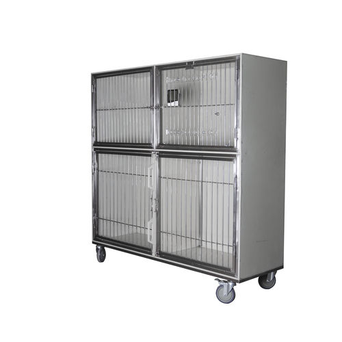 Tierkäfig / 4 Abteile - 80381  - Vetbot - Edelstahl / Polypropylen