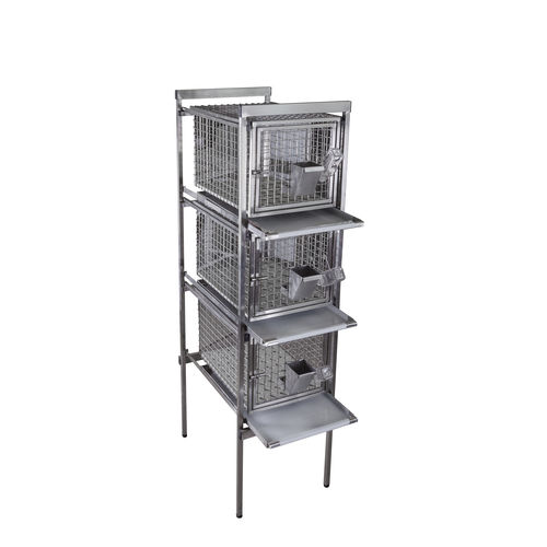 Tierkäfig für Kaninchen - CL-1231 1х3 - Vetbot - modular / Edelstahl