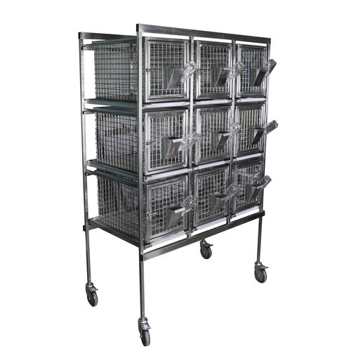 Tierkäfig für Kaninchen - CL-1231 3х3 - Vetbot - modular / 9 Abteile / Edelstahl