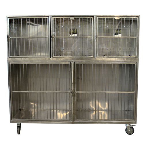 Tierkäfig für Hunde - №80376.1  - Vetbot - modular / 5 Abteile / Edelstahl