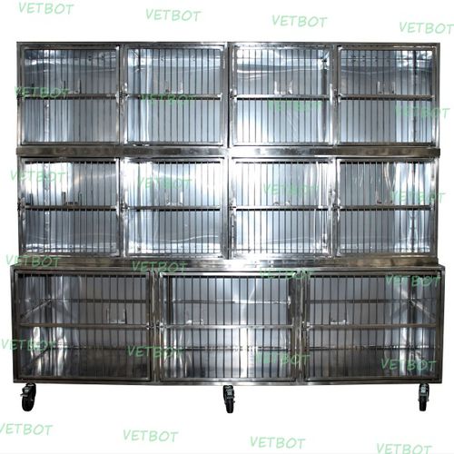 Tierkäfig für Hunde - №80519  - Vetbot - für Katzen / 10 Abteile / Edelstahl