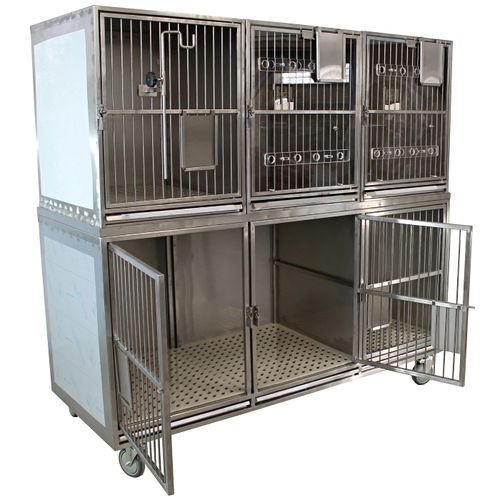 Tierkäfig für Hunde - №80530  - Vetbot - modular / 6 Abteile / Edelstahl