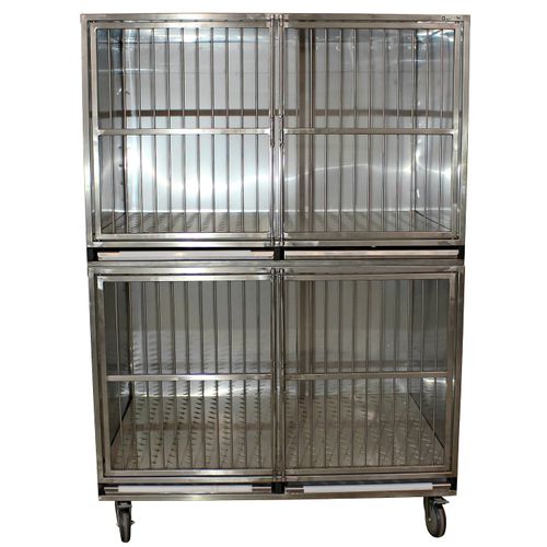 Tierkäfig für Hunde - 80525 - Vetbot - modular / 2 Abteile / auf Rollen