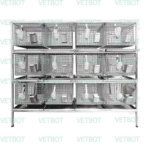 Tierkäfig für Kaninchen - CL-1306.4 - Vetbot - modular / Edelstahl / Polypropylen