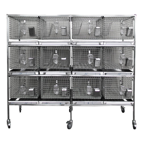 Modularer Tierkäfig - FVF-1330.4 - Vetbot - auf Rollen / Edelstahl / mit Laufrad