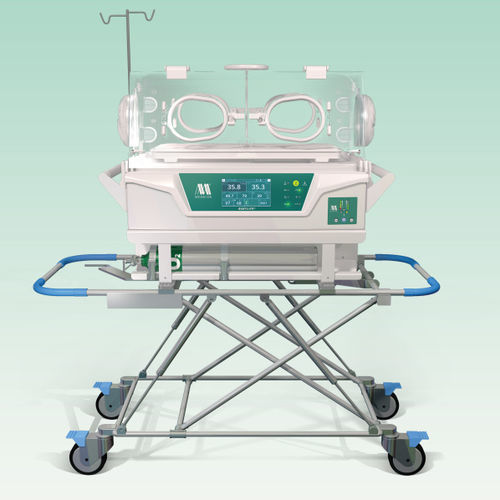 Neugeboreneninkubator auf Rollen - BabyLife® BLF-2001T - MEDICOR Elektronika - elektrisch / mit 4 Fenstern für Zugang zum Baby