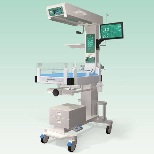 Wärmestrahler für Neugeborene / mit Gebläse - BabyLife® BLR-2100A - MEDICOR Elektronika - mit Monitor / mit Waage / mit Stauraum