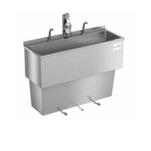 Medizinisch Spüle - CS2  - CIROLDI SPA - 2 Stationen / Edelstahl / pedalbetrieben