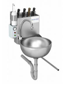 Spüle / 1 Station - CS94 EXPO  - CIROLDI SPA - Edelstahl / wandmontiert / mit Kniebedienung