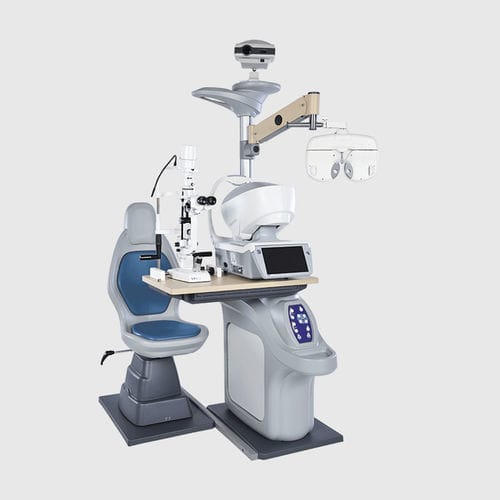 Ophthalmische Arbeitsstation - PEAK CL PLUS - Meccanottica Mazza - zur Kontrolle / mit Stuhl / mit Licht