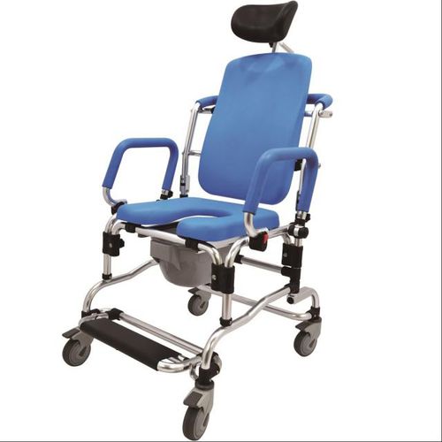 Duschstuhl mit hoher Rückenlehne - HS6007-BL - Forever Young Enterprise - mit Armlehnen / mobil / mit Fußstütze