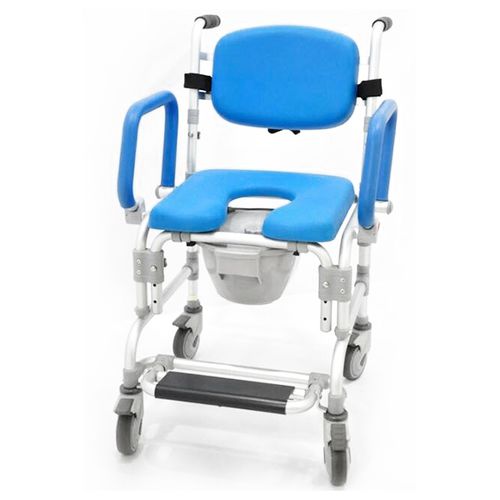 Duschstuhl mit Armlehnen - HT6129H-BL - Forever Young Enterprise - auf Rollen / mit Fußstütze / Toilette