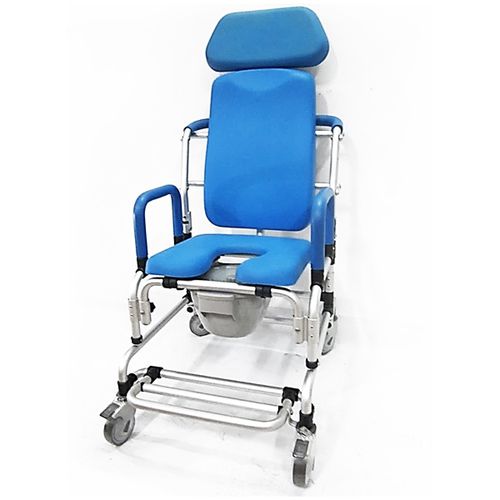 Duschstuhl mit hoher Rückenlehne - HT6101B-BL - Forever Young Enterprise - mit Armlehnen / auf Rollen / mit Fußstütze