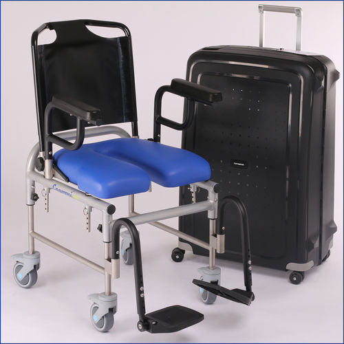 Passiver Rollstuhl - Compact Swivel - Lagooni - zur Nutzung im Freien / für Dusche / mit Fußstütze