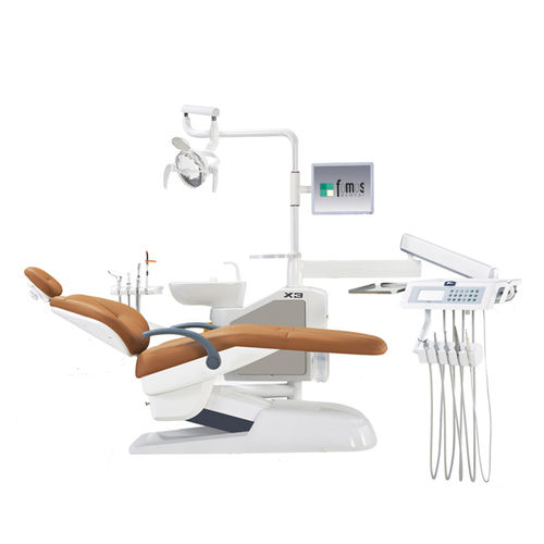 Dentaleinheit mit elektrisch bedientem Stuhl - FODE-X3 - Fomos Medical Instrument ltd. - mit Monitor / mit Instrumententräger / mit Licht