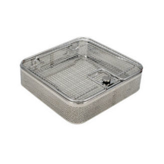 Sterilisationskorb für Instrumente - 13-1043 P - Thempson - perforiert / Edelstahl / vergittert