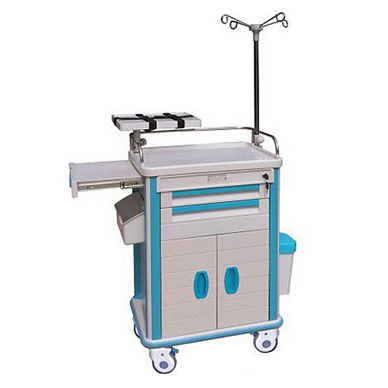 Notfallwagen - KJW-ET002F - Guangdong Kareway Medical Technology - 2 Schubladen / mit Platte / mit Infusionsständer