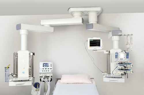 Deckenmontierter Doppelverteilerarm - HU6-T22 - Hutz Medical - für Intensivpflege / mit Gelenk