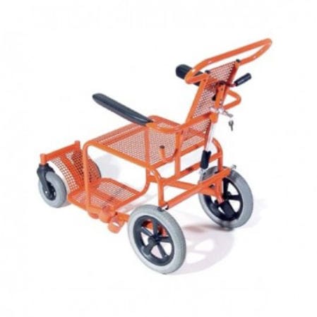 Passiver Rollstuhl - RS-TAXI-U - Rollstuhlbau Braeunig - zur Nutzung im Freien / blau / orange