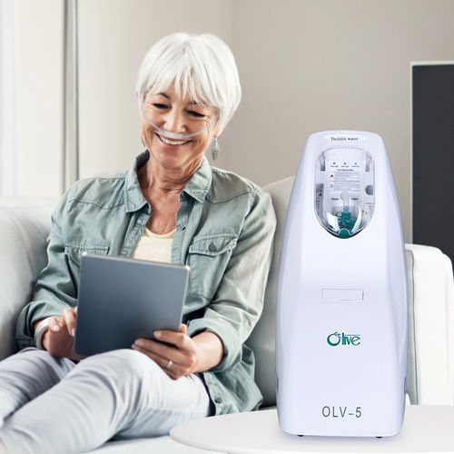Medizinisch Sauerstoffkonzentrator - OLV-51 - Zhengzhou Olive Electronic Technology - auf Rollen / kompakt / mit Dauerflow