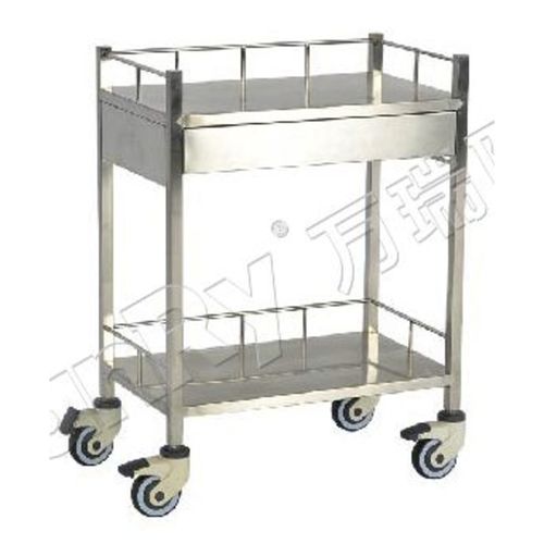 Wagen für Verbandmaterial - E-35-3 - Hebei Vanry Medical Devices Co., Ltd. - Edelstahl / mit Platte / 2 Ebenen