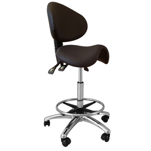 Dentalhocker - 621B - MHC TECHNOLOGY - höhenverstellbar / mit verstellbarer Rückenlehne / sattelförmig