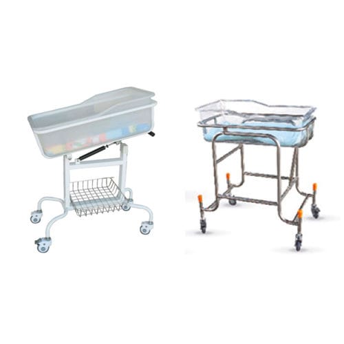 Wiege für Krankenhäuser / für Säuglinge - PHB-03 - Medi Waves - auf Rollen / Schale / Edelstahl