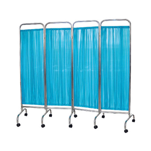 Zusammenklappbarer Medizinischer Bettschirm - HWE-10 - Medi Waves - auf Rollen / 4-Flügel / Vorhang