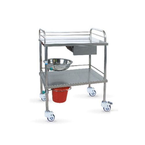 Medizinischer Wagen - HWE-28 - Medi Waves - Mehrzweck / für Verbandmaterial / Edelstahl