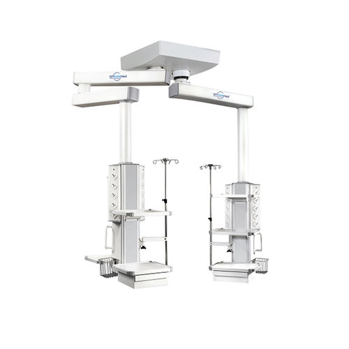 Deckenmontierter Doppelverteilerarm - AMCAREMED TECHNOLOGY - für Intensivpflege / modular / höhenverstellbar