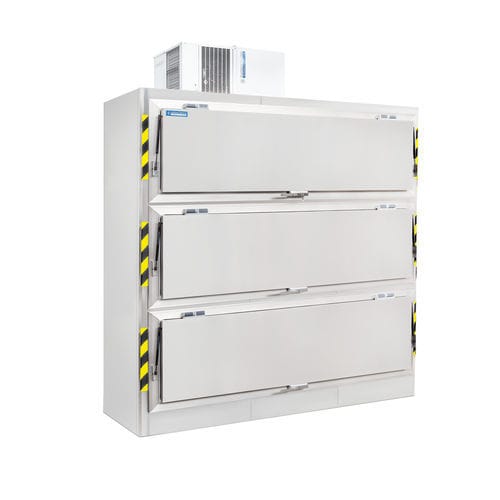 Leichenkühlzelle für Leichentragen - NE-303-L - ANATHOMIC SOLUTIONS, S.L.U. - 3 Körper / Seitenlader / mit Tür