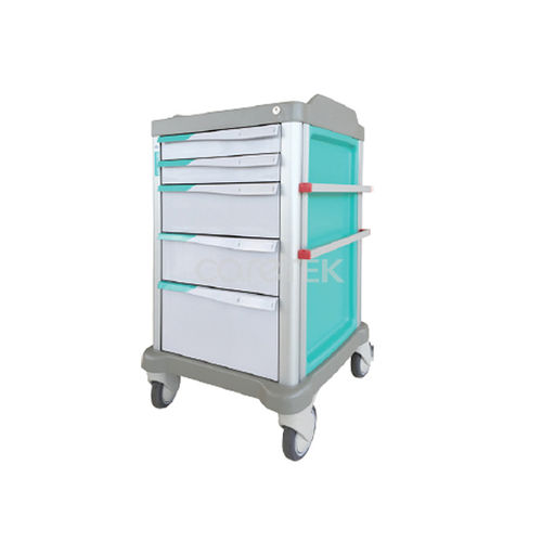 Medizinischer Wagen - PT40B5 - Caretek Medical - für Medikamente / zur Medikamentenausgabe / 5 Schubladen