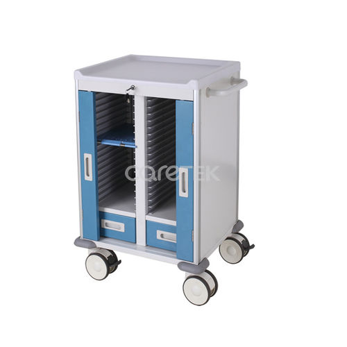 Medizinischer Wagen - CAR-302 - Caretek Medical - für Krankenakten / Lager / 2 Schubladen