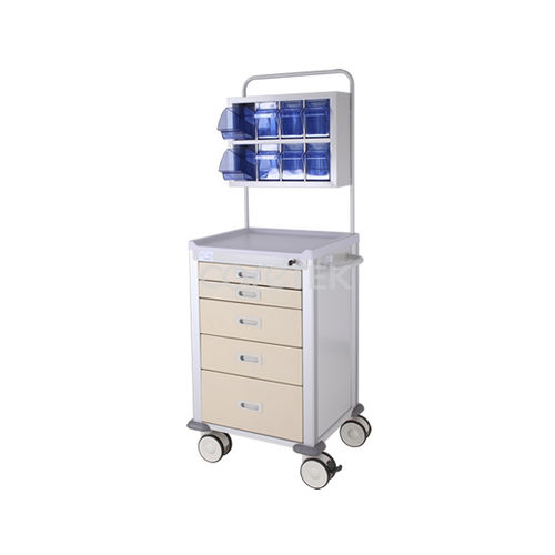 Wagen für Anästhesie - CAA-005 - Caretek Medical - medizinisch / für medizinische Geräte / 5 Schubladen
