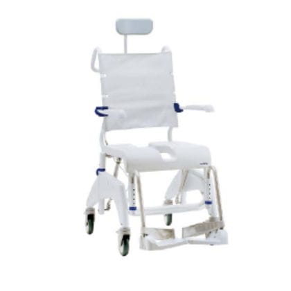 Duschstuhl mit hoher Rückenlehne - Ocean VIP - Caretek Medical - mit Armlehnen / auf Rollen / mit Fußstütze
