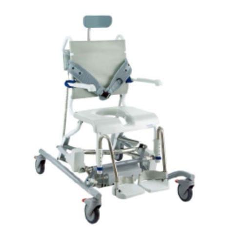Duschstuhl mit Armlehnen - Ocean E-VIP - Caretek Medical - auf Rollen / mit Fußstütze / Toilette