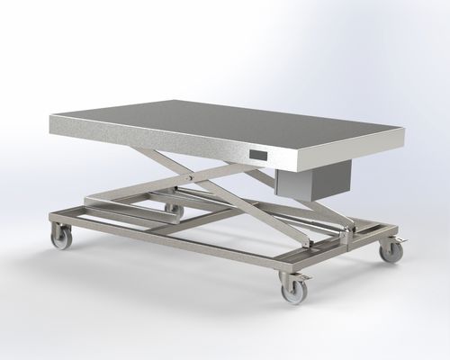 Tisch für Reinraum - PCM Habilclass - PCM HABILCLASS - Medi.Caddie® - rechteckig / Edelstahl / elektrisch
