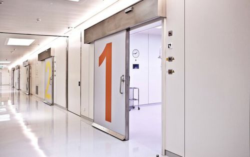 Schutztür - CLEAN K1-A T30 RS  - record portes automatiques - für Krankenhaus / Schiebe / hermetisch dicht