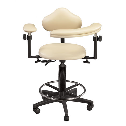 Dentalhocker - Global Surgical Corporation America - höhenverstellbar / mit Armlehnen / mit Rückenlehne
