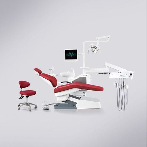 Dentaleinheit mit Monitor - X3  - Foshan Cingol Medical Instrument Co.,Ltd - mit Instrumententräger / mit LED-Licht