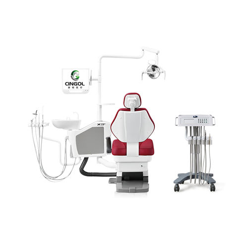 Dentaleinheit mit Monitor - X3+ CART  - Foshan Cingol Medical Instrument Co.,Ltd - mit Instrumententräger / mit LED-Licht
