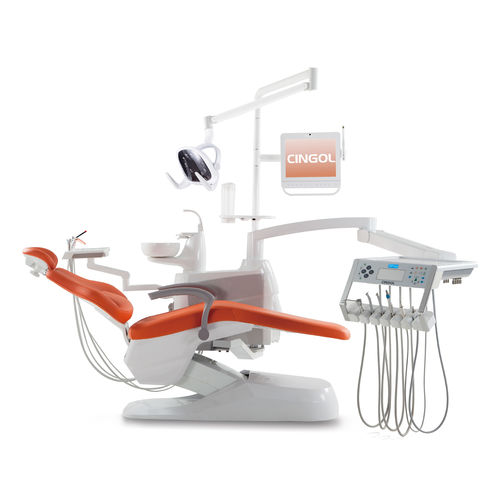 Dentaleinheit mit Monitor - CINGOL X5 - Foshan Cingol Medical Instrument Co.,Ltd - mit Instrumententräger / mit LED-Licht