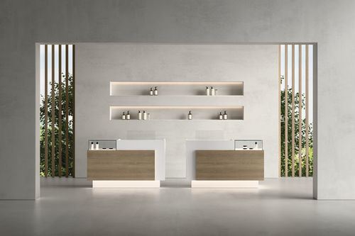 Schreibtisch mit Schublade - VIP series - Vismara - Empfang