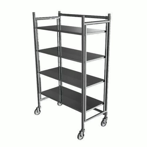 Regal / 4 Regalbretter - SU-1060-S-Casters - Palbam Class - mobil / Edelstahl