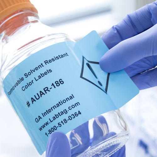 Etikett für Röhrchen - ChemicoTAG™ - GA International - für Vorratsflaschen / alkoholbeständig / chemikalienbeständig