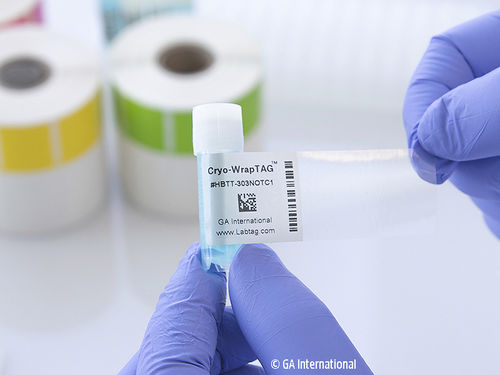 Etikett für Kryoröhrchen - Cryo-WrapTAG™ - GA International - für Mikrozentrifugalrohr / für Fläschchen / Kryogen